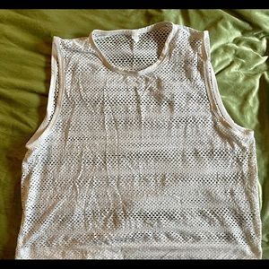 White mesh Lululemon crop top